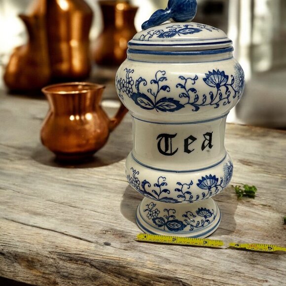 Blue Onion Vintage Tea Cannister/Good Used Condition - Picture 3 of 11